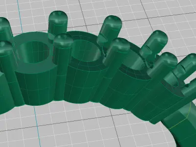 Womans Ring with 7 gems 3D print model
