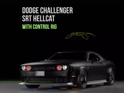 Dodge Challenger SRT Hellcat - Rigged 3D model