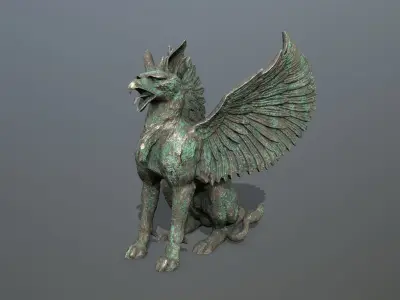 Statue Creature Low-poly 3D model