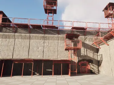 Post Apocalyptic Wall Modular Pack Low-poly 3D model