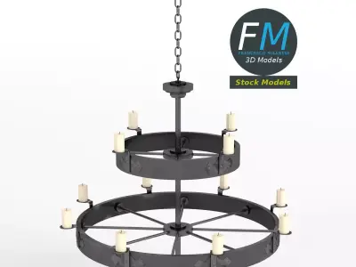 Medieval chandelier 4 3D model