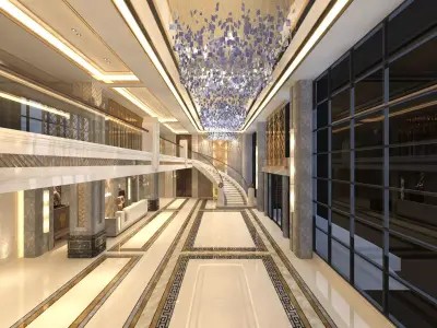 Lobby with Lounge 3D model