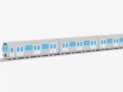 Cartoon Metro Subway Train Low-poly 3D model