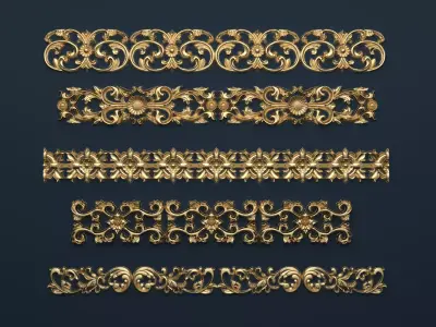 Classic decor ornament v-3D model02 3D model