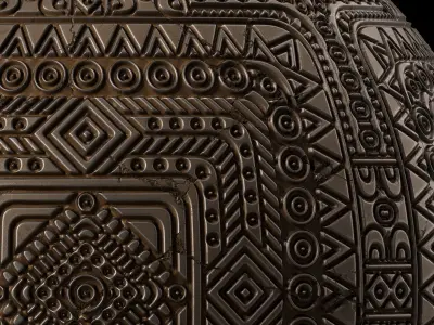 Metal Materials 10- Ornament Metal panels Pbr 4k Seamless Low-poly 3D model