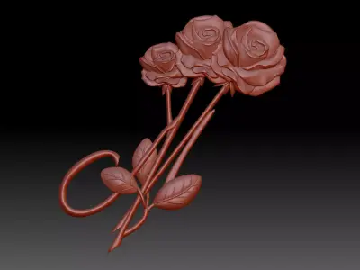 Rose Brooch 3D print model