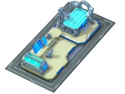 isometrical medical room hospital 01 Low-poly 3D model