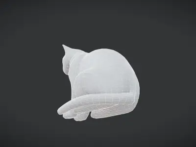 Cat Statue Low-poly 3D model purchase