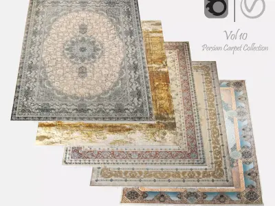 Persian Carpet Collection-vol10-4k texture Low-poly 3D model