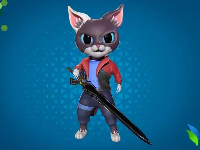 Cat Slayer 003 Low-poly 3D model
