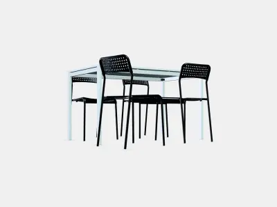 MELLTORP - ADDE Table and 4 chairs 1 Low-poly 3D model