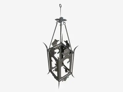 Wrought iron lantern 1 Low-poly 3D model
