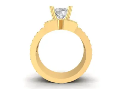 Luxury Multi Row Diamond Engagement Ring for Women 861 3D print model