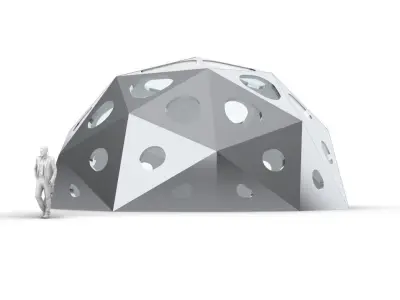 Geodesic Dome with Dynamic Perforations 3D model