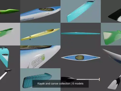 Kayak and canoe collection 3D Model Pack