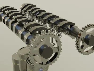 Combustion Engine Low-poly 3D model