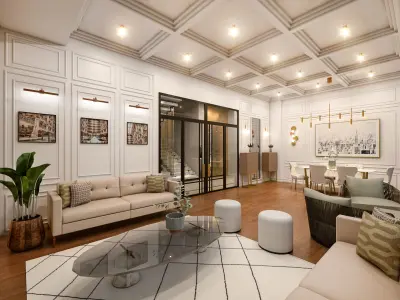 Interior Living Room and Entrance Area Project 3D model
