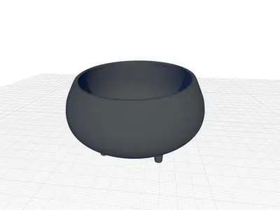 White Ceramic Pot Planter 3D model