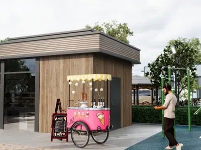 The Small Town  Low-poly 3D model