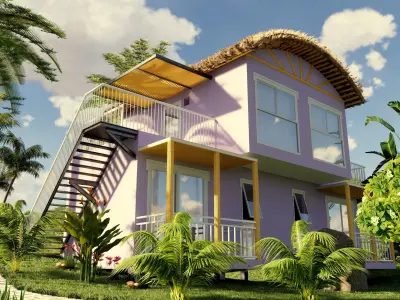Duplex villa - Beach motel 3D model