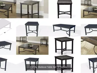 Carrillo Medieval Table Set 3D Model Collection