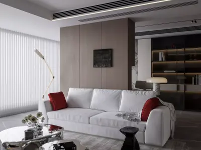 Modern living room  interior scenes  3D model