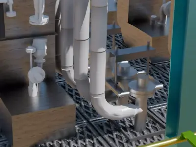 Engineering Model of Reformer Equipment in Oil and Gas Plant 3D model