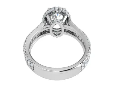 Oval Halo Ring 3537 3D print model