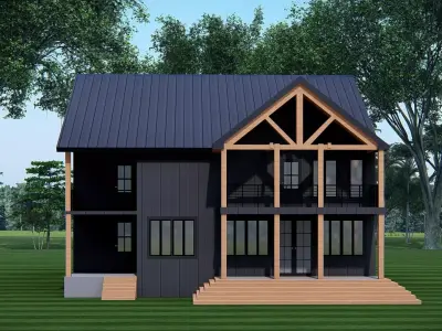 American Farmhouse 3D Model Rustic Country House 3D model