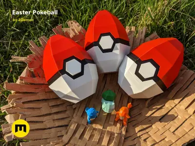 Pokeball Easter Egg Box Decoration Free 3D print model