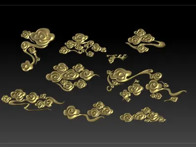 Cloud sculpture  relief flower 3D printing decoration ZB brush 3D print model