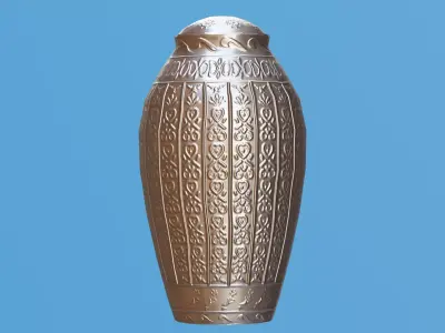 Ornate Silver Urn 3 Low-poly 3D model