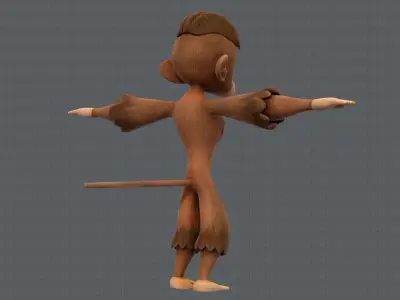 Monkey V01 Low-poly 3D model