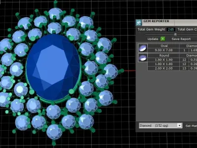 Women Fashion Diamond Pendant 3d Printable Model 3D print model