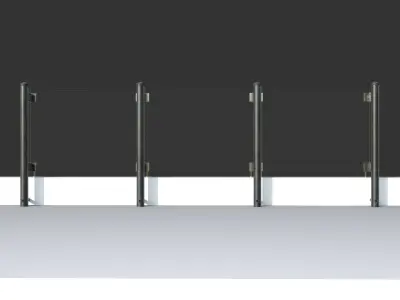 Glass railing 1 Low-poly 3D model