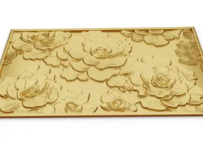 modern panel wall decor set relief stl mural CNC 303 3D model