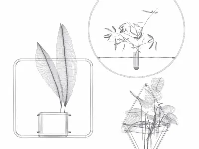 Metal Frame Plant Pot 3D model