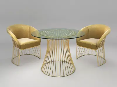 Modern Table and Chair Set 3D model