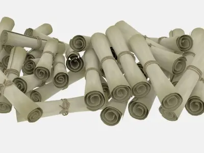 Paper Scrolls Pile 3D model