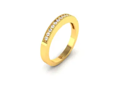 Band 3dm Render Details elegant gold diamond ring 3D print model