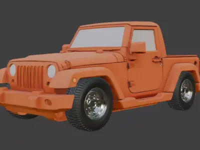 Jeep and Tyres are seperated 3D model