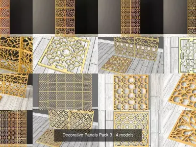 Decorative Panels Pack 3 3D Model Collection
