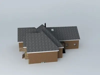 Red Brick House Free 3D model