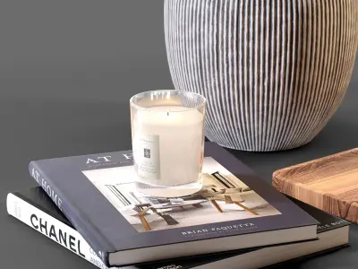 Decor coffee and books Set 20 3D model