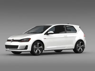 VW Golf GTI 3door 2015 3D model