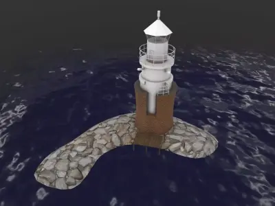 Light House Malmo Vagbrytarbank Low-poly 3D model