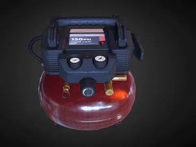 Hend Held Air Compressor - Low Poly Low-poly 3D model