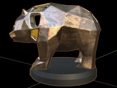 Steampunk Panda Low-poly 3D model