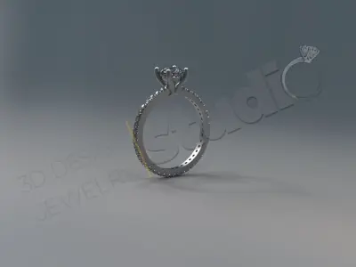 Solitaire diamond luxury engagement ring 3D print model