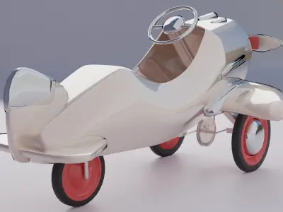 Vintage Airplane Pedal Car 3D model